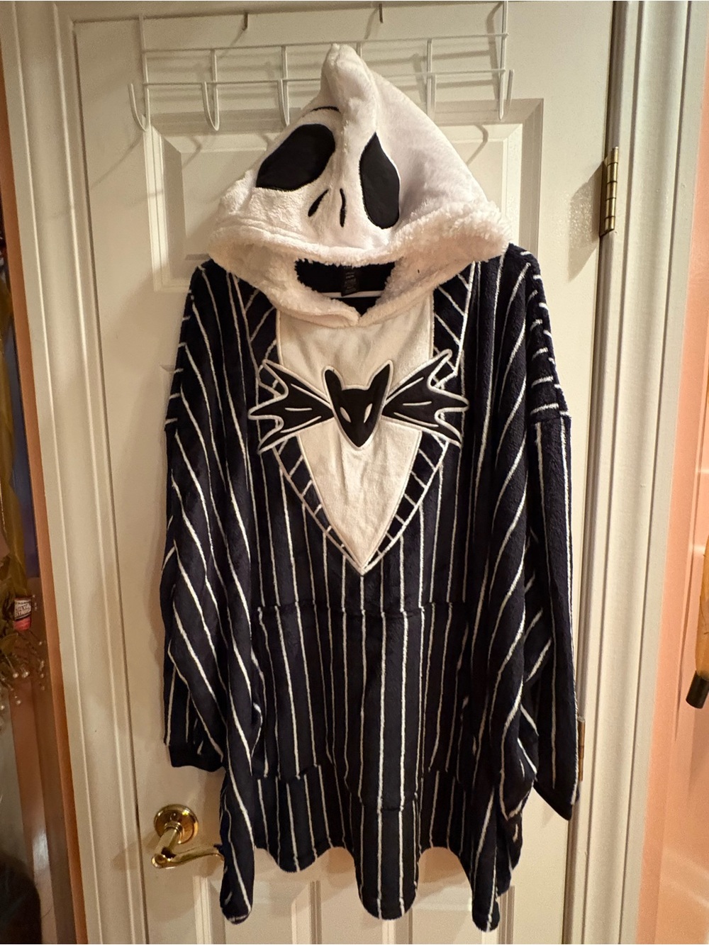 Jack Skellington-Inspired Kids Black & White Hooded sleeper/ Costume Poncho NWT!